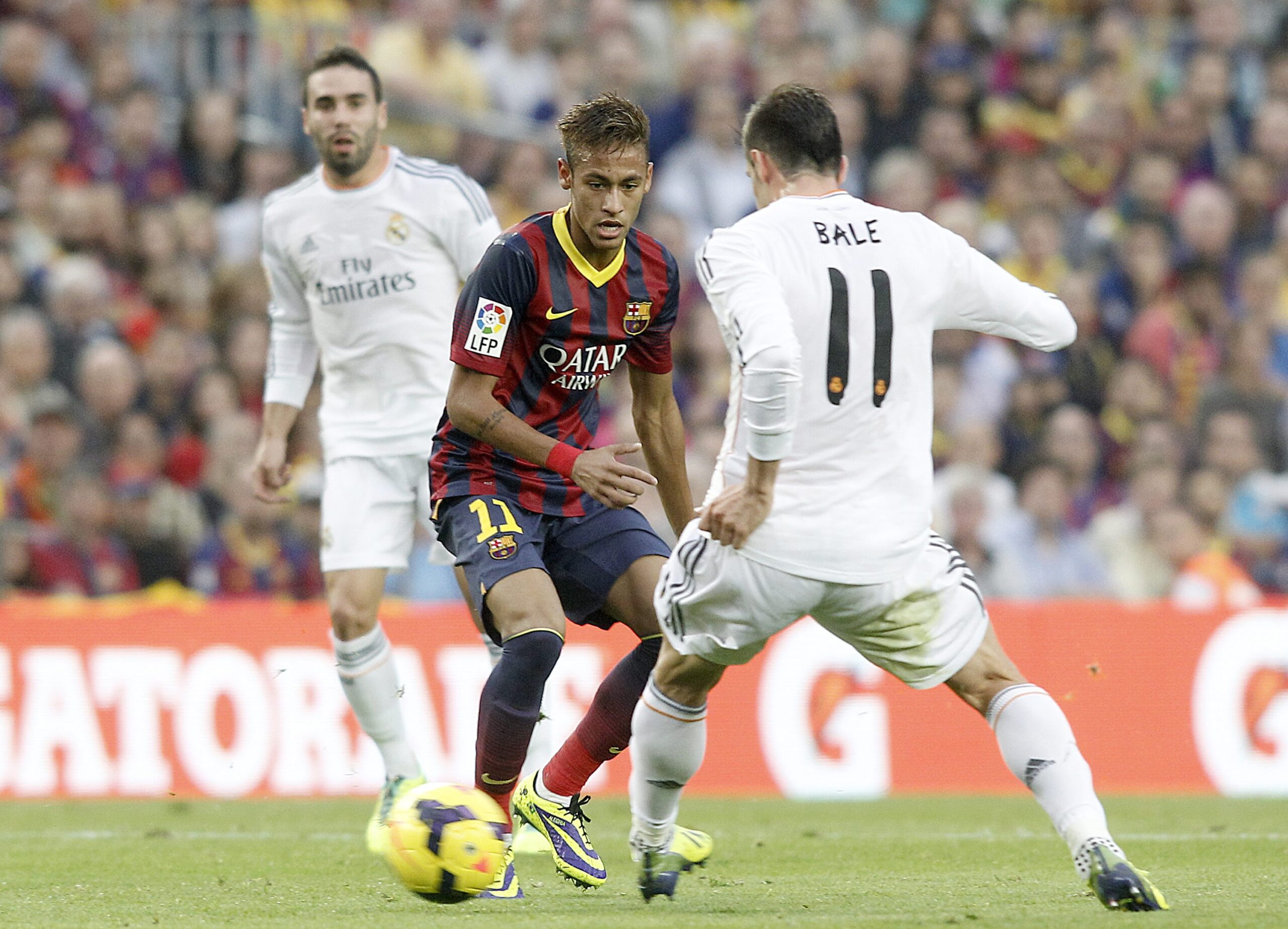Neymar i Bale podczas El Clasico 2013