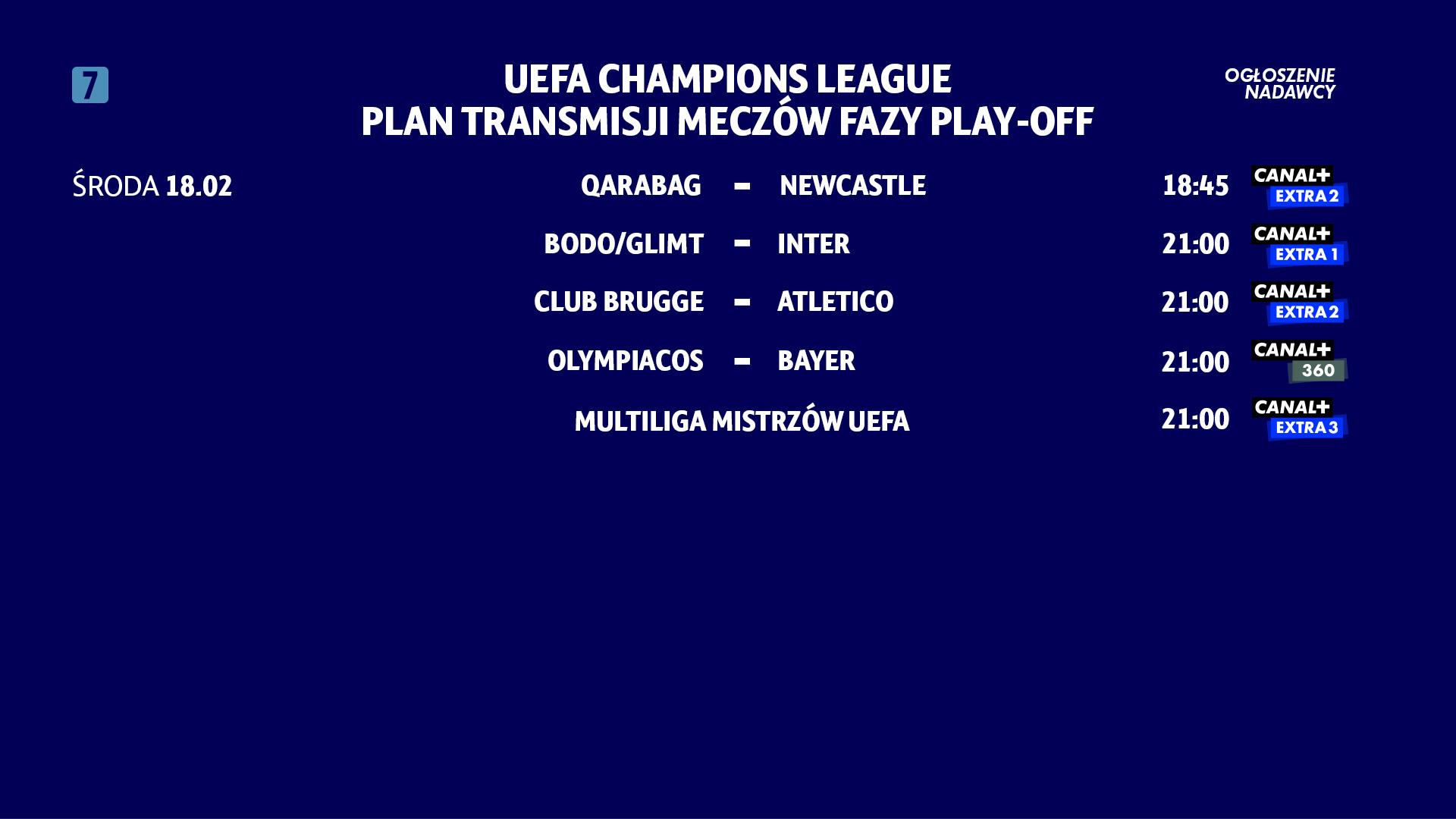Terminarz Ligi Mistrzów Terminarz Ligi Mistrzów