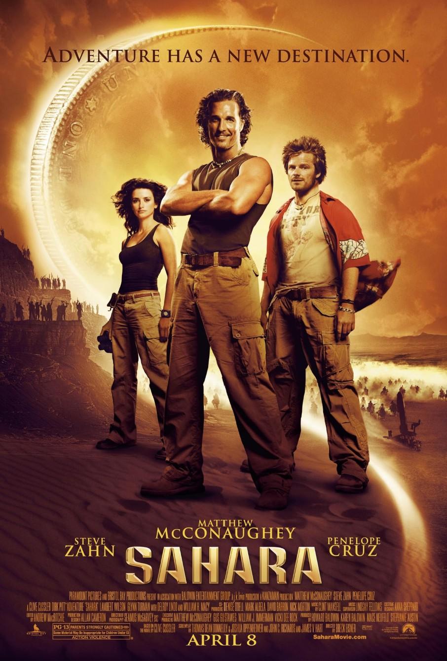 poster sahara film przygodowy matthew mcconaughey penelope cruz clive cussler ekranizacje książek poster sahara film przygodowy matthew mcconaughey penelope cruz clive cussler ekranizacje książek