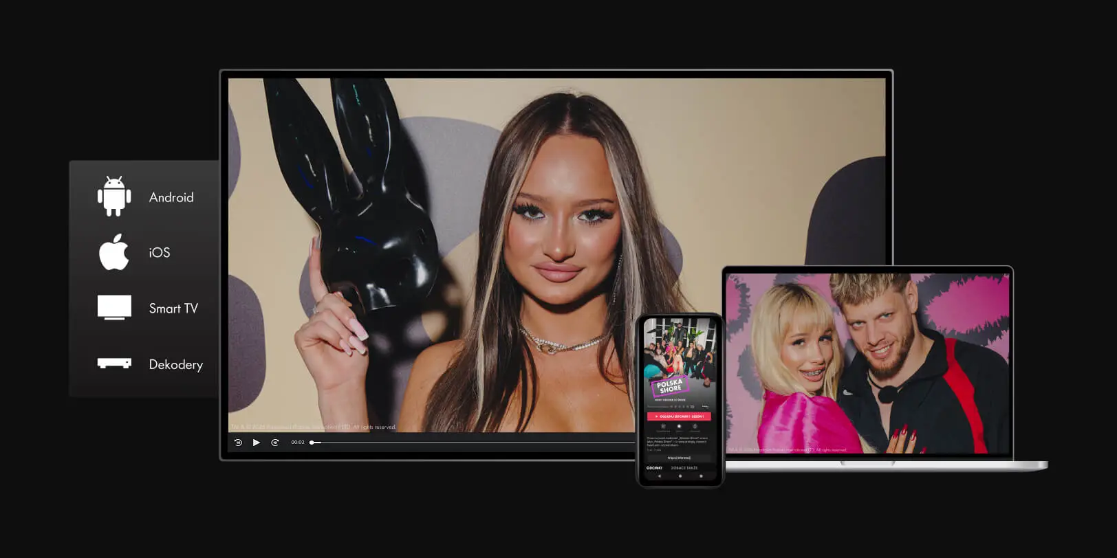 Oglądaj CANAL+ na wielu urządzeniach - telewizorze, laptopie, telefonie